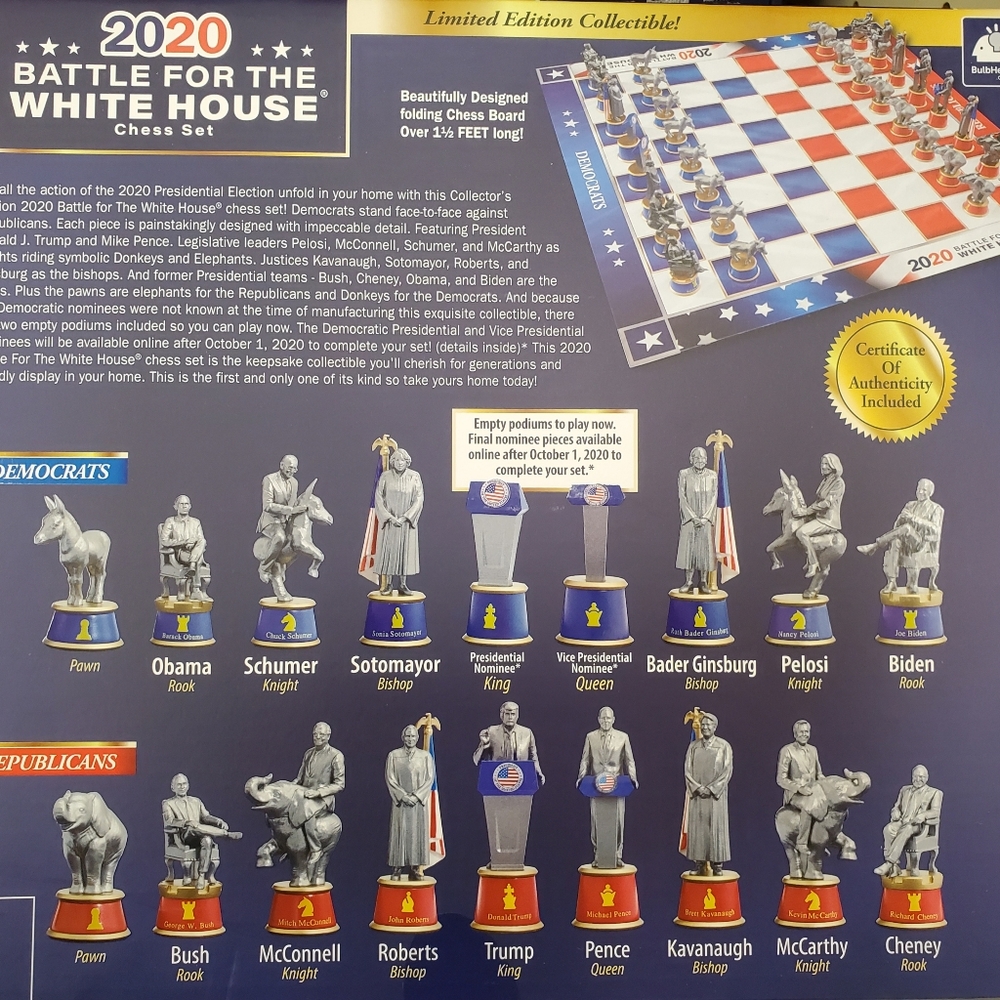 2020 RACE TO THE WHITE HOUSE CHESS SET - Picture 2 of 2
